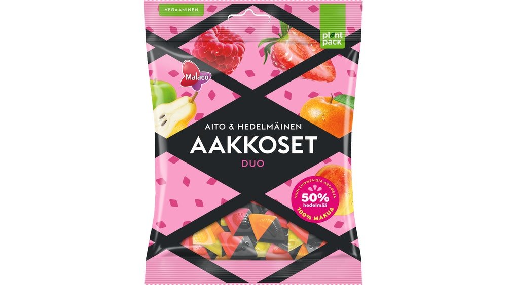 Malaco Aakkoset 230g Aito&Hedelmäinen Duo karkkipussi – K-Market Ainoa