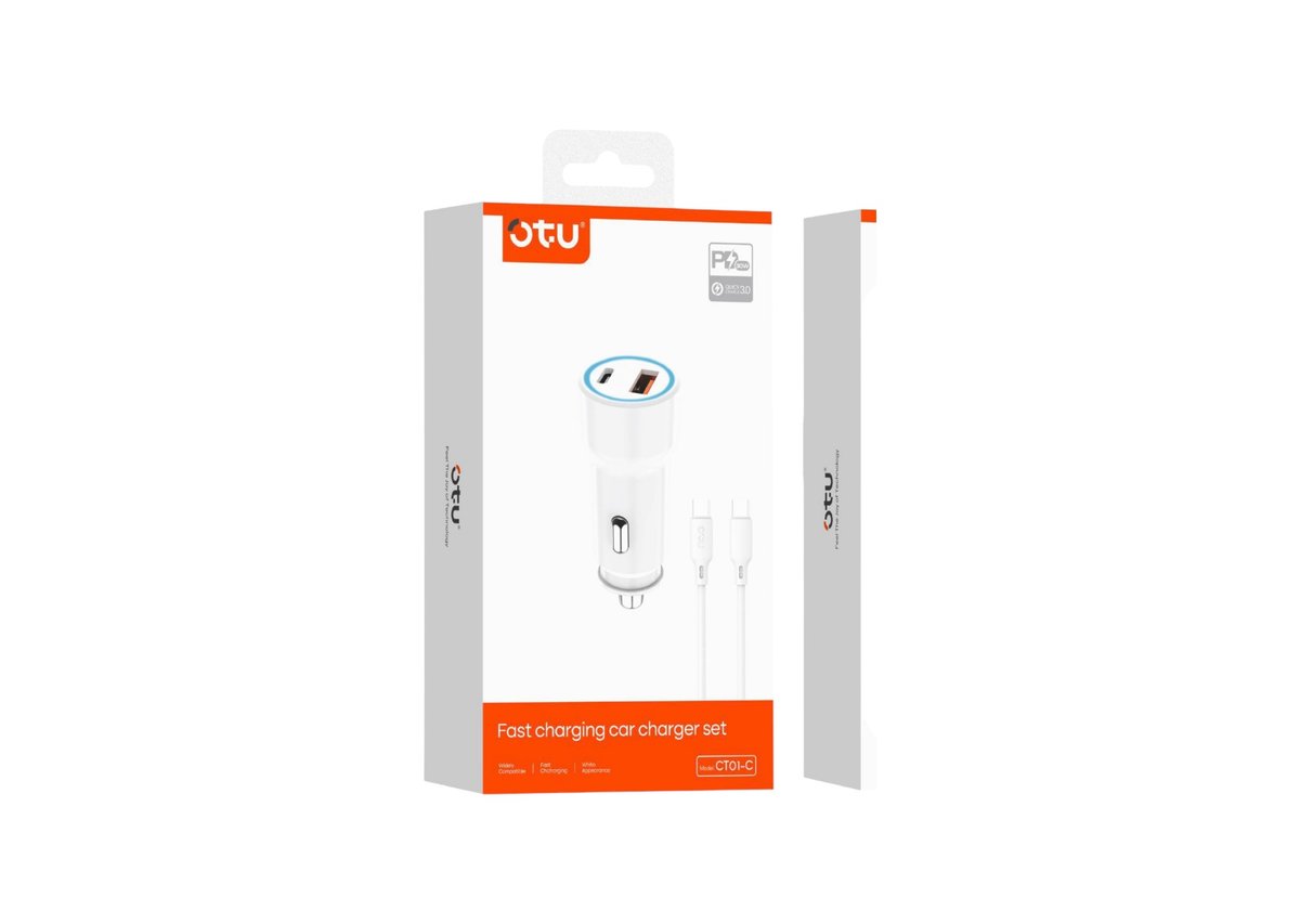 Car Charger With Cable Type C 30W