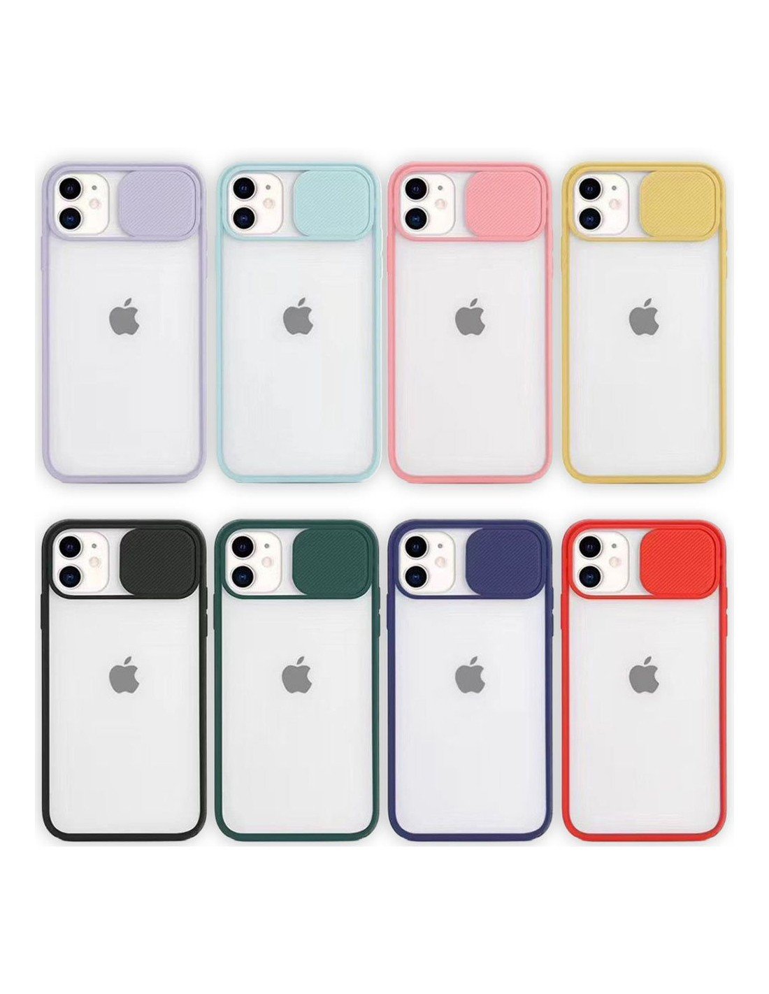 Semihard semiclear case with lens protector iphone 12 pro max Black