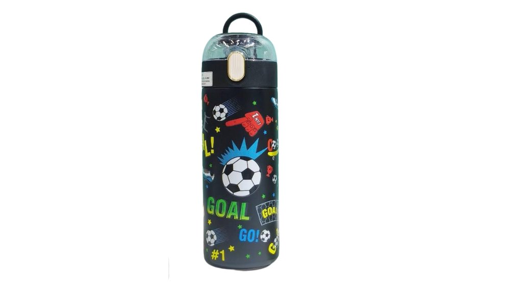 Football black water bottle 420ml