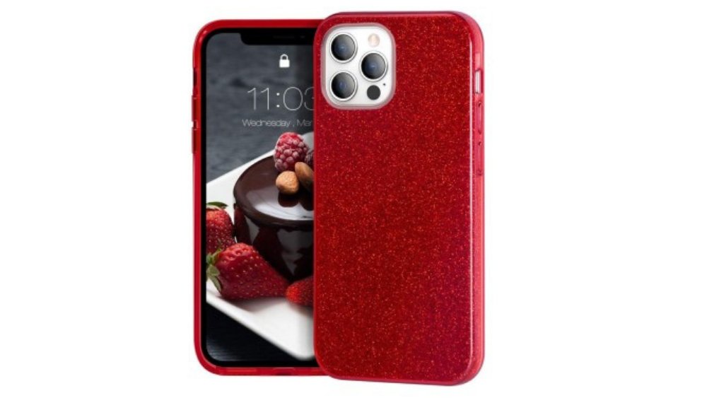 Red Double layer & glitter hard cover 15promax