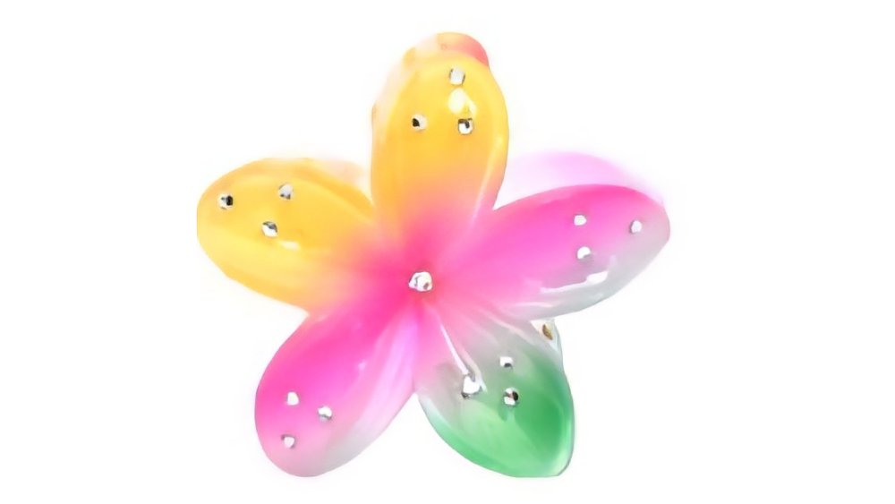 Hair clipper yellow,pink and green with strass