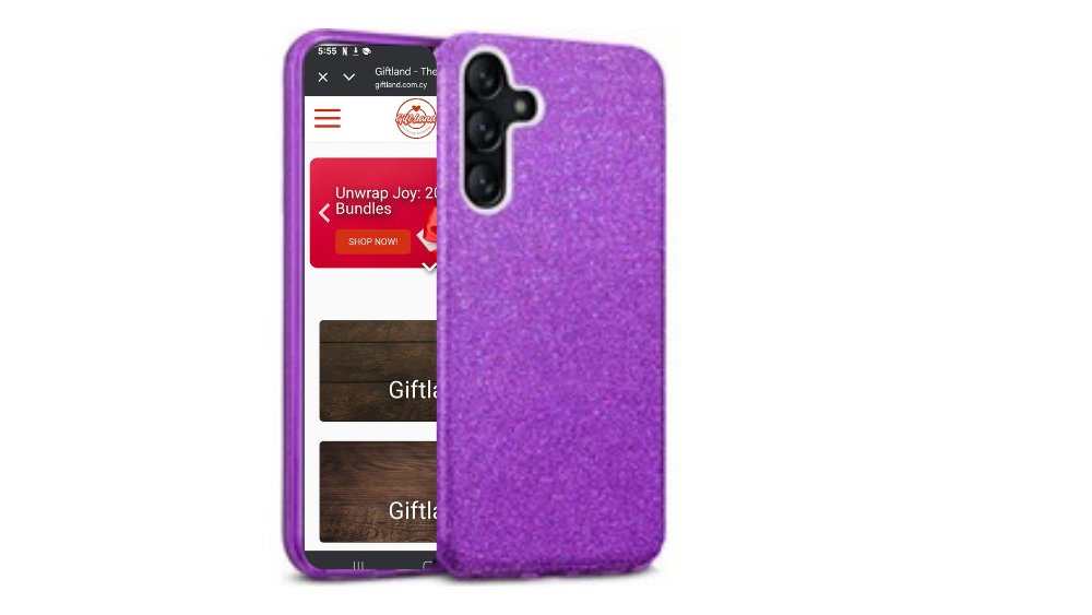 Purple Double layer & glitter hard cover iphone 16promax