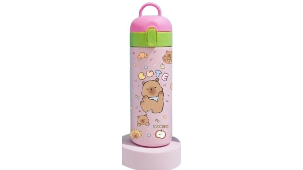 Capybarra pink water bottle 420ml